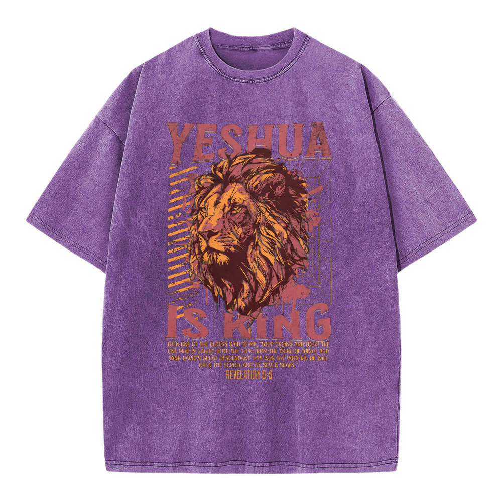 Yeshua Is King Christian Washed T-Shirt