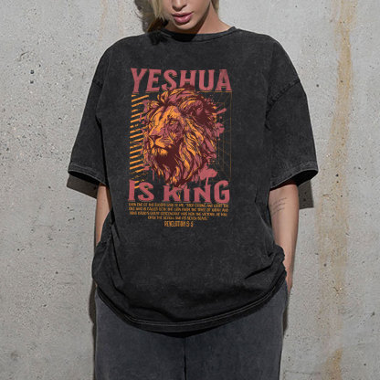Yeshua Is King Christian Washed T-Shirt
