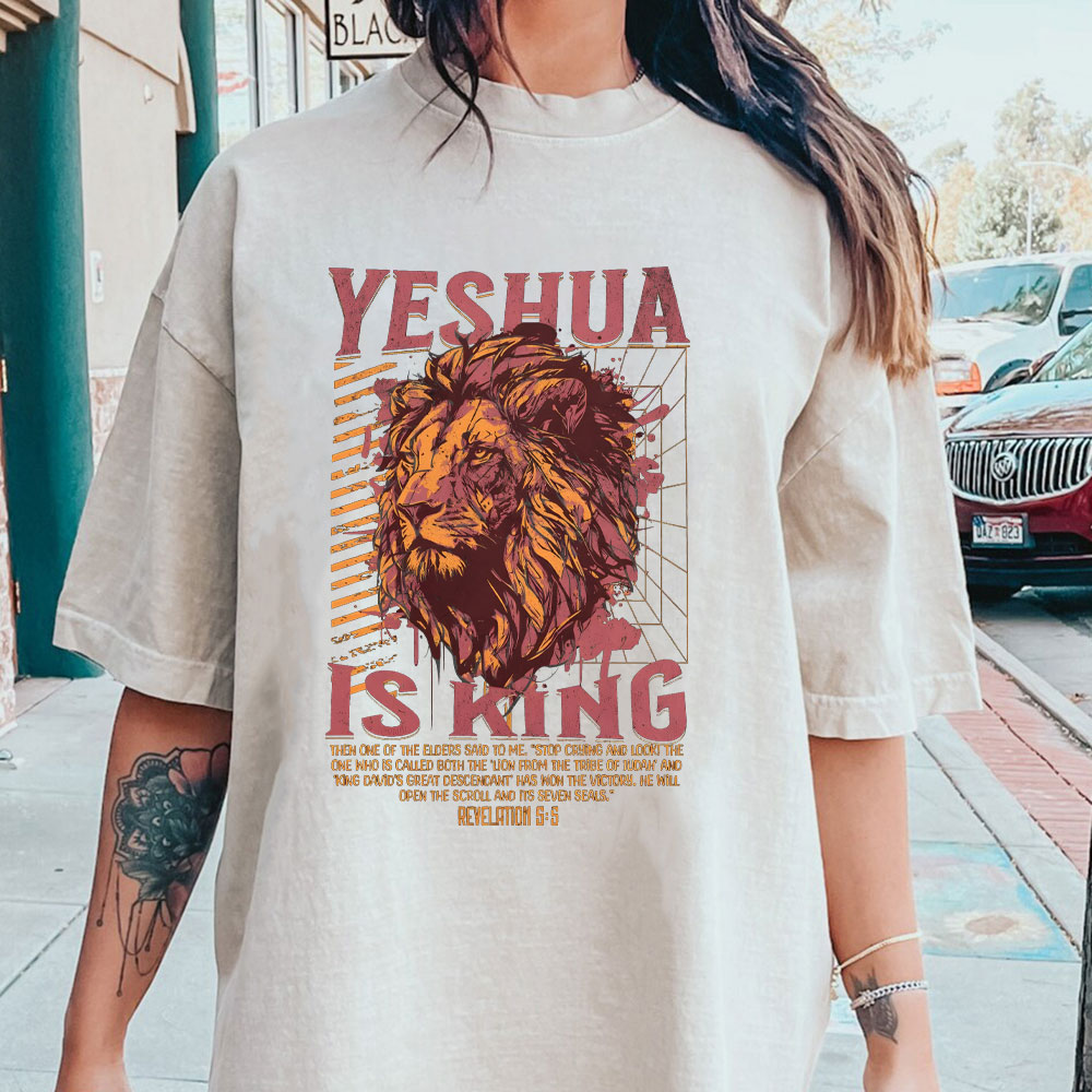 Yeshua Is King Christian Washed T-Shirt
