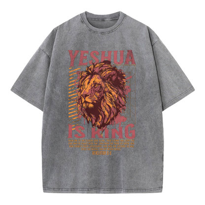 Yeshua Is King Christian Washed T-Shirt