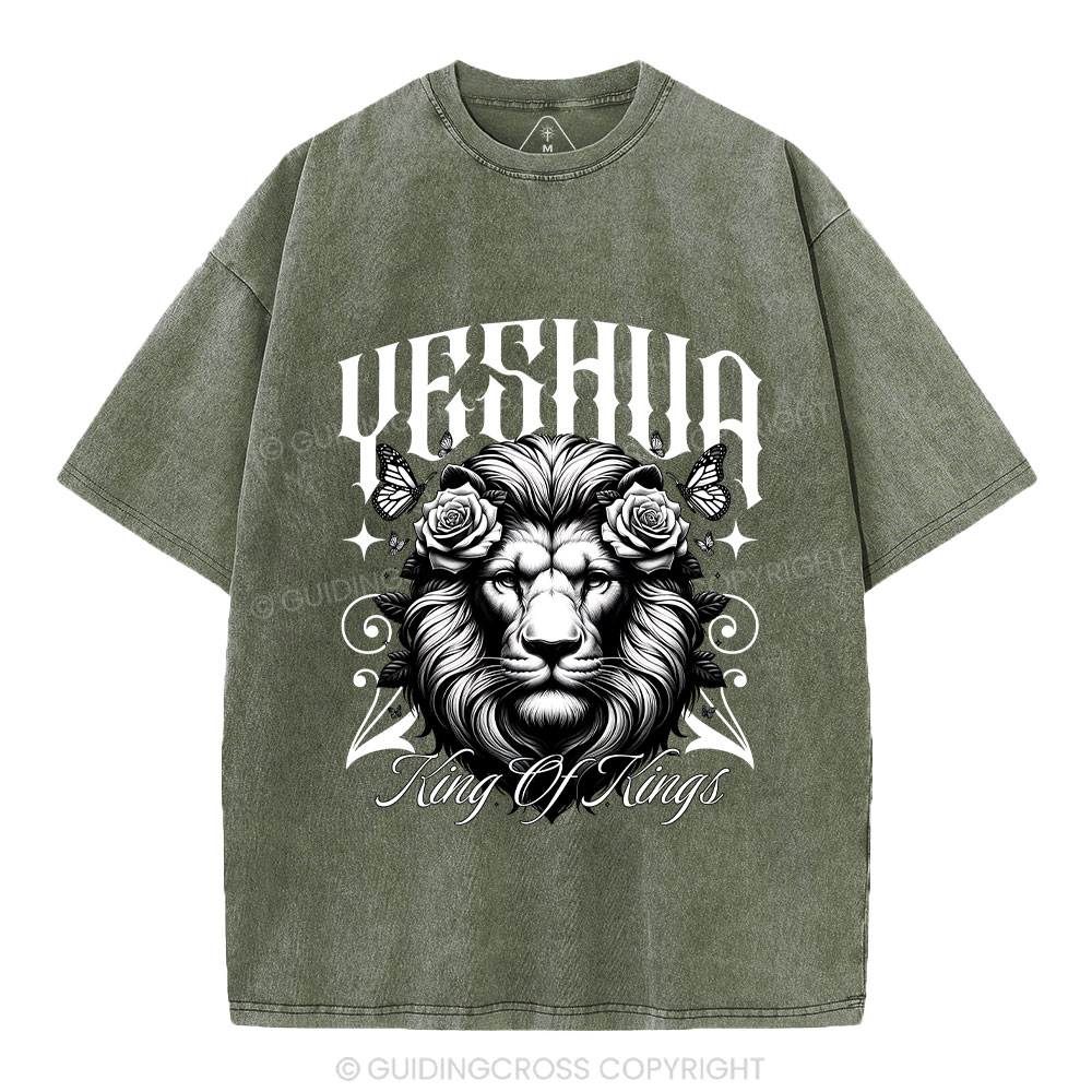 Yeshua King Of Kings Christian Washed T-Shirt