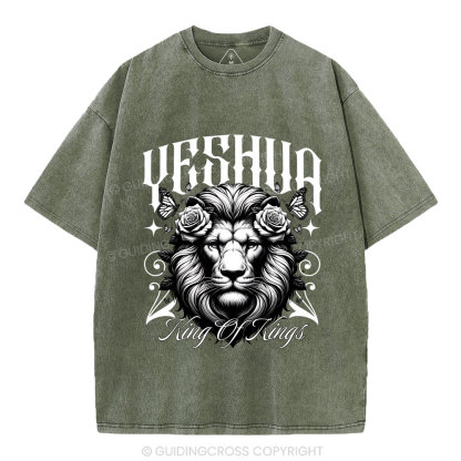 Yeshua King Of Kings Christian Washed T-Shirt