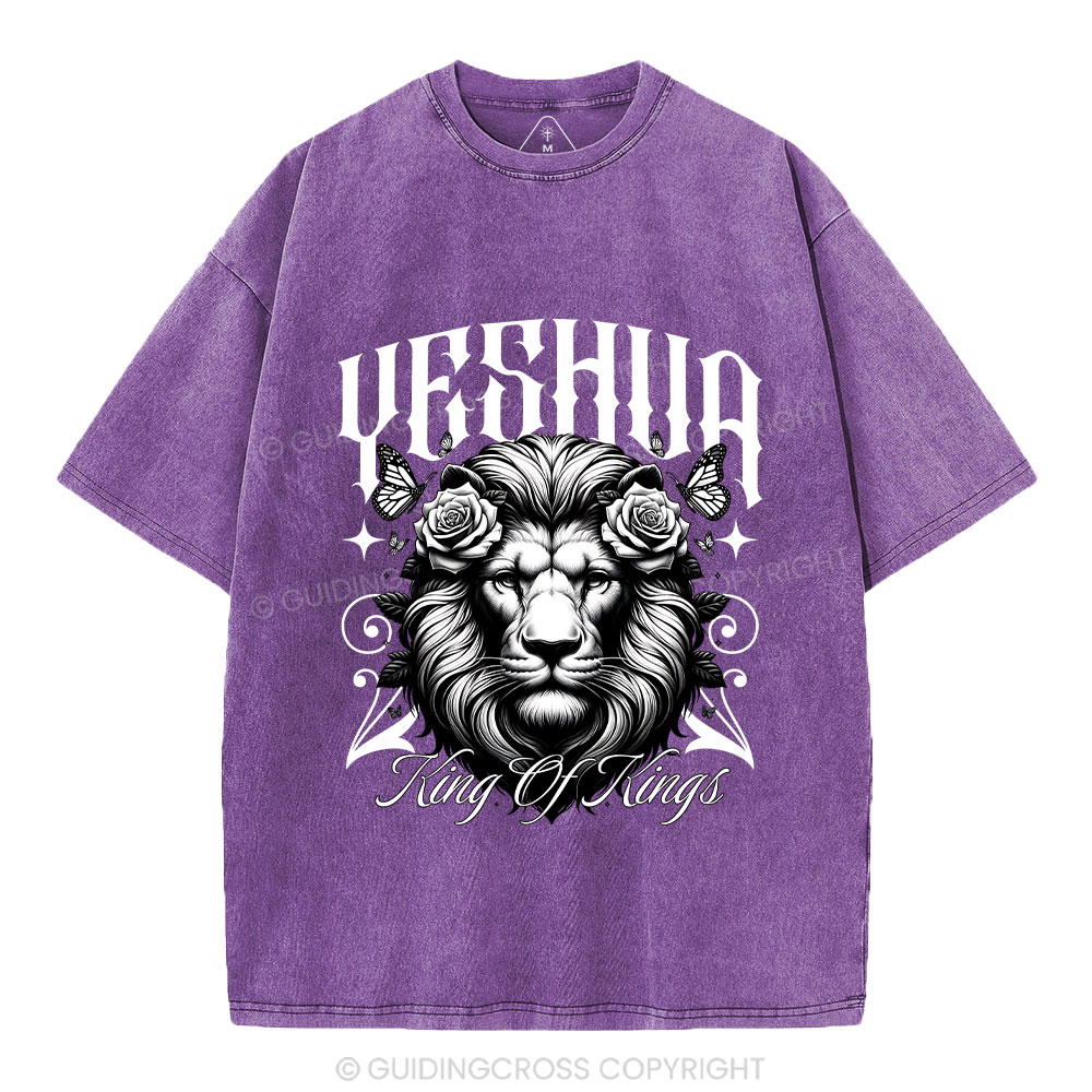 Yeshua King Of Kings Christian Washed T-Shirt