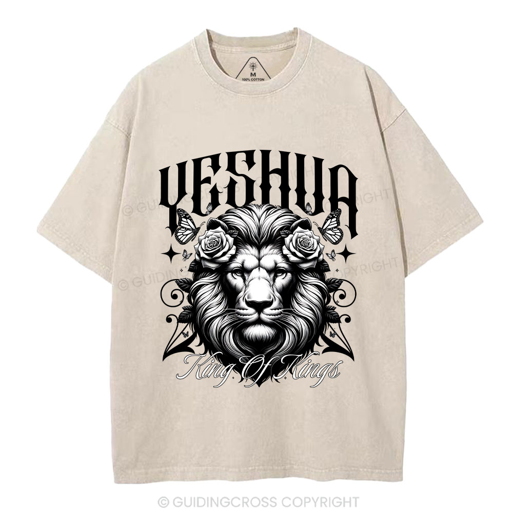 Yeshua King Of Kings Christian Washed T-Shirt
