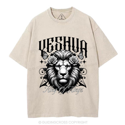 Yeshua King Of Kings Christian Washed T-Shirt