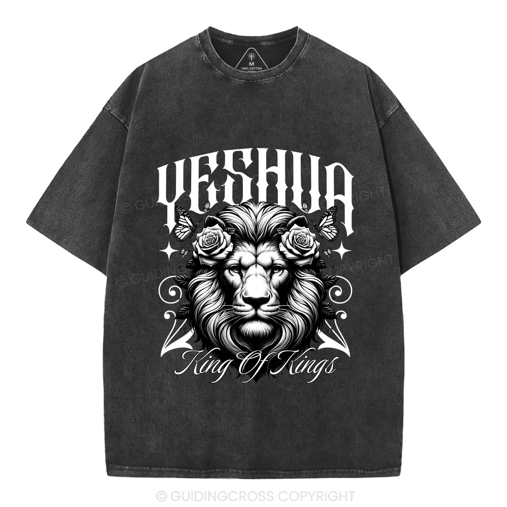 Yeshua King Of Kings Christian Washed T-Shirt