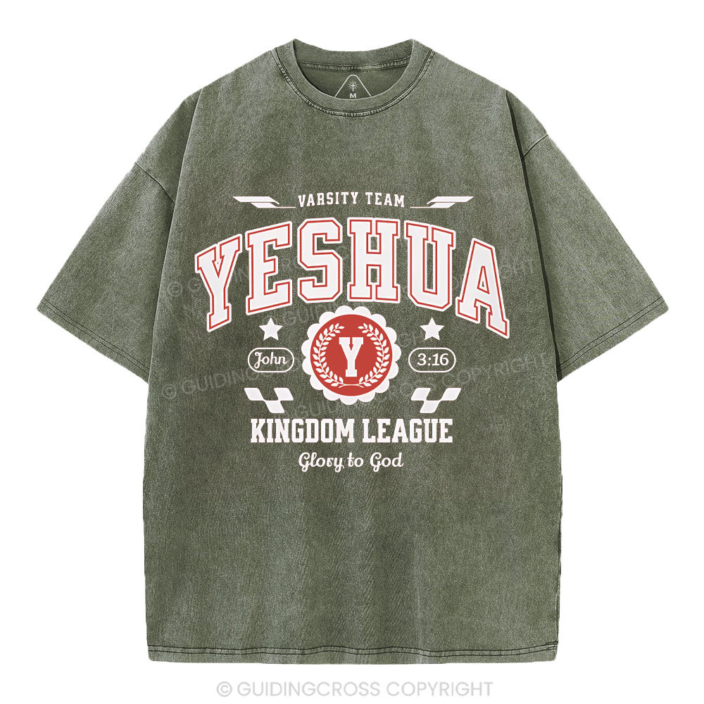 Yeshua Kingdom League Christian Washed T-Shirt