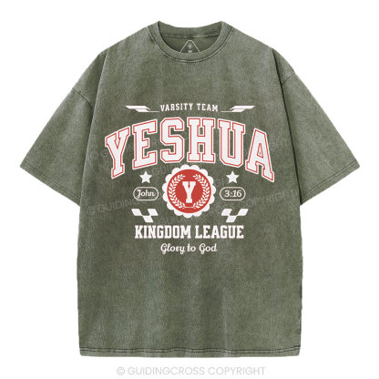 Yeshua Kingdom League Christian Washed T-Shirt