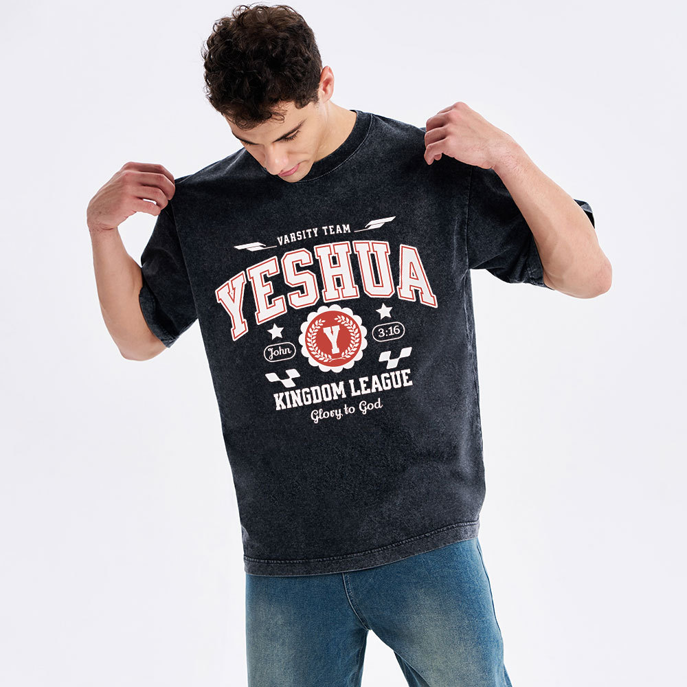 Yeshua Kingdom League Christian Washed T-Shirt