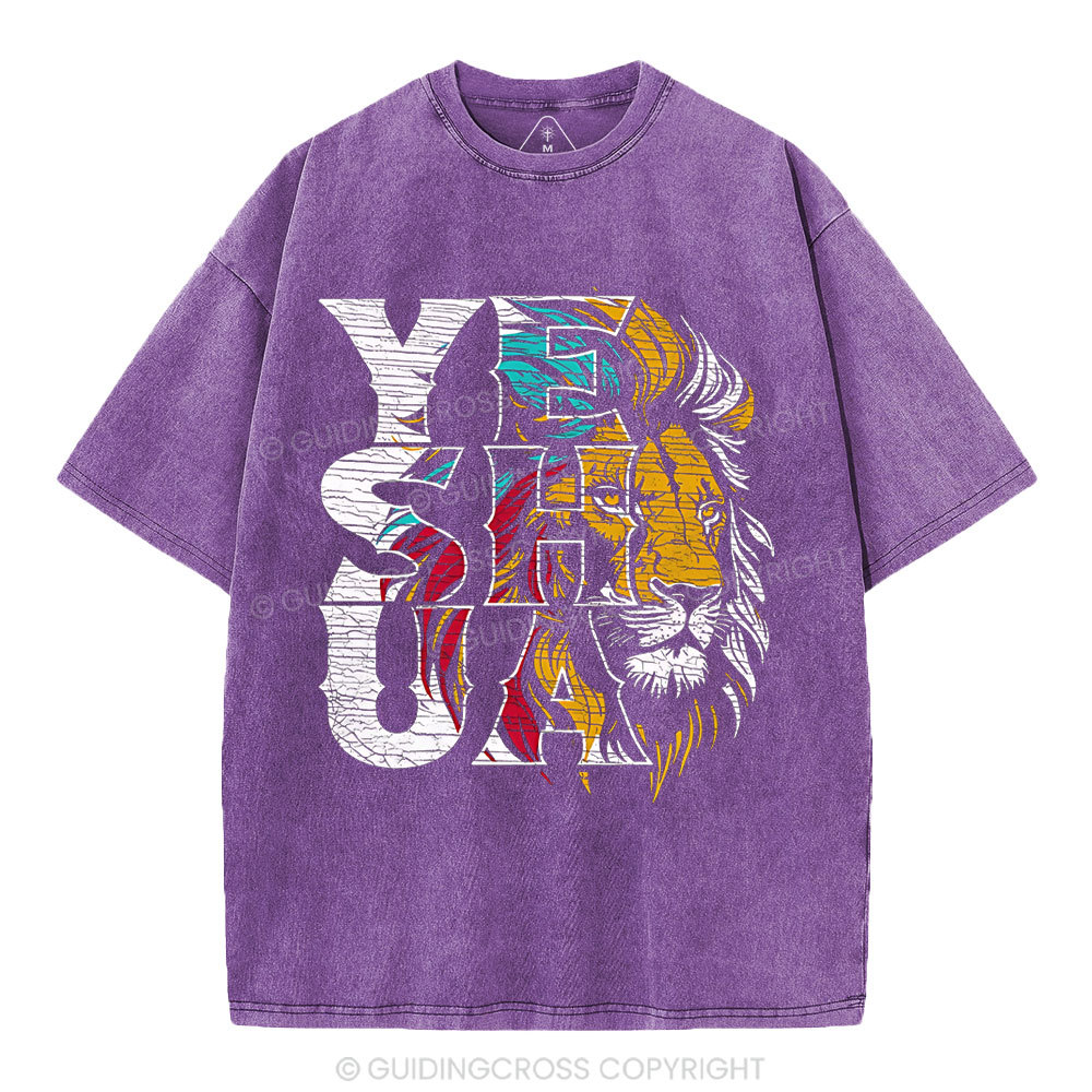 Yeshua Lion Christian Washed T-Shirt