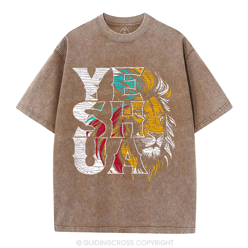 Yeshua Lion Christian Washed T-Shirt
