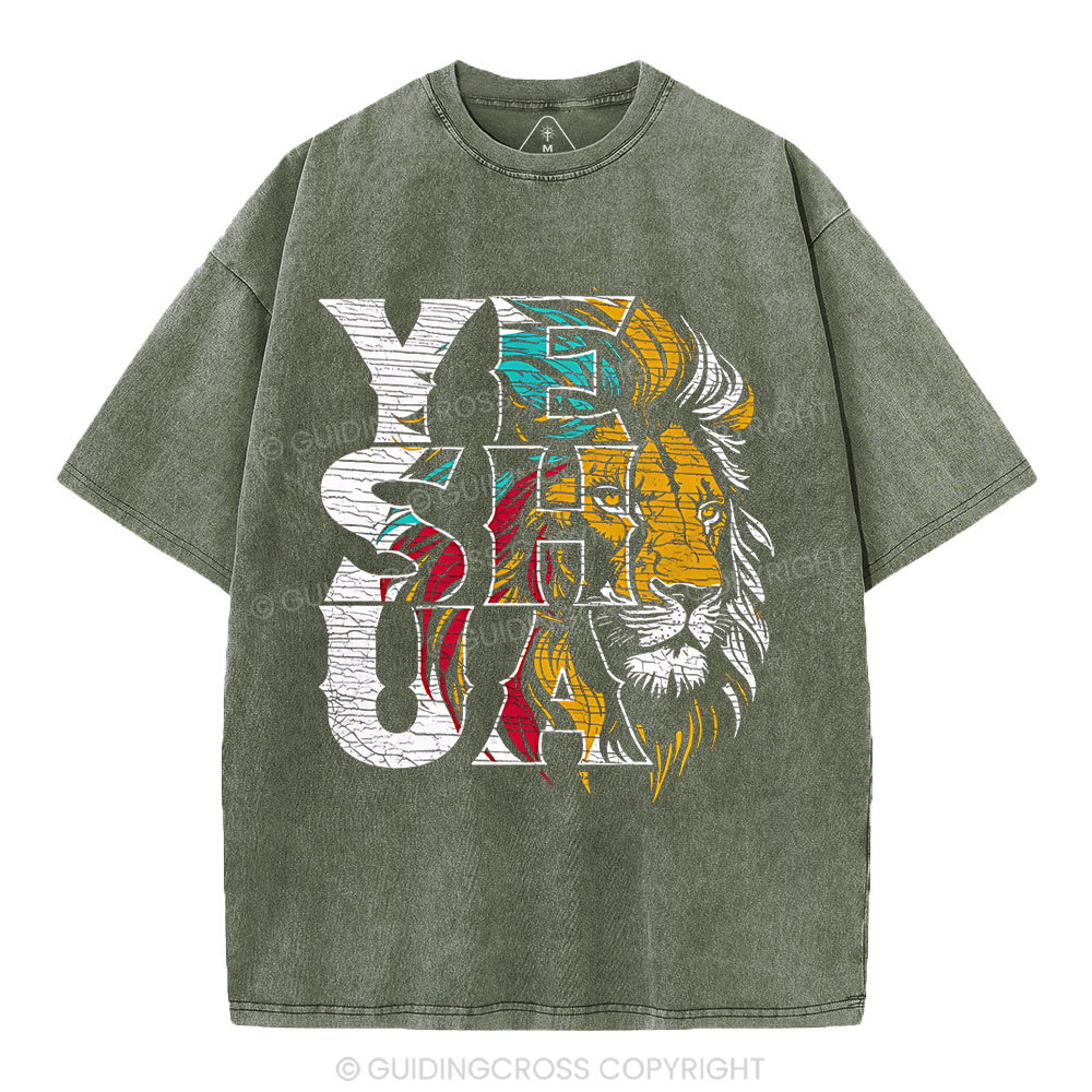 Yeshua Lion Christian Washed T-Shirt
