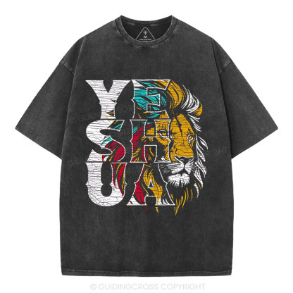 Yeshua Lion Christian Washed T-Shirt