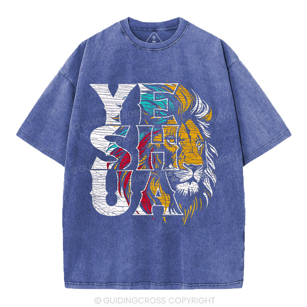 Yeshua Lion Christian Washed T-Shirt