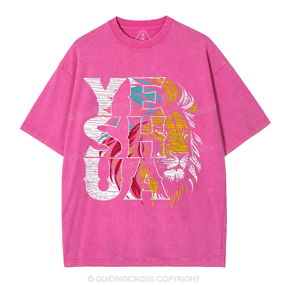 Yeshua Lion Christian Washed T-Shirt