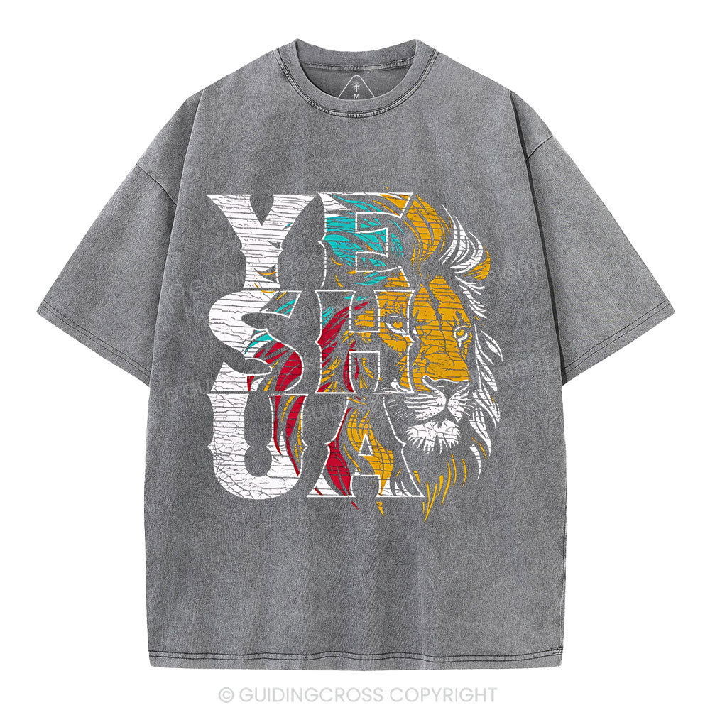 Yeshua Lion Christian Washed T-Shirt