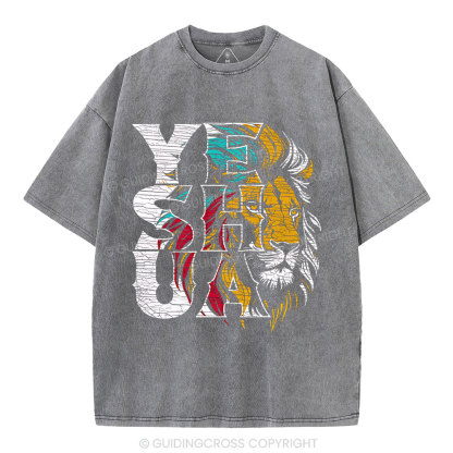 Yeshua Lion Christian Washed T-Shirt