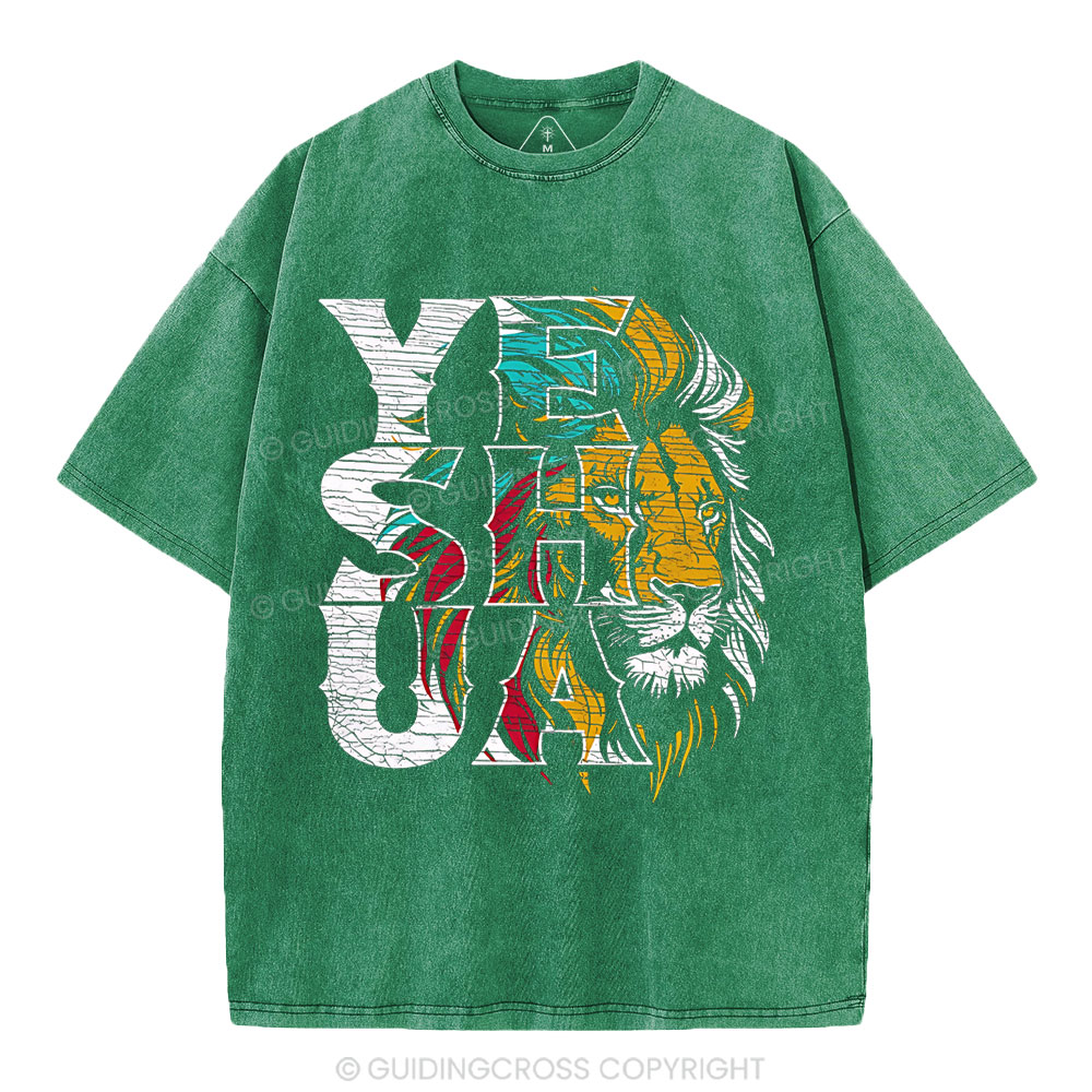 Yeshua Lion Christian Washed T-Shirt