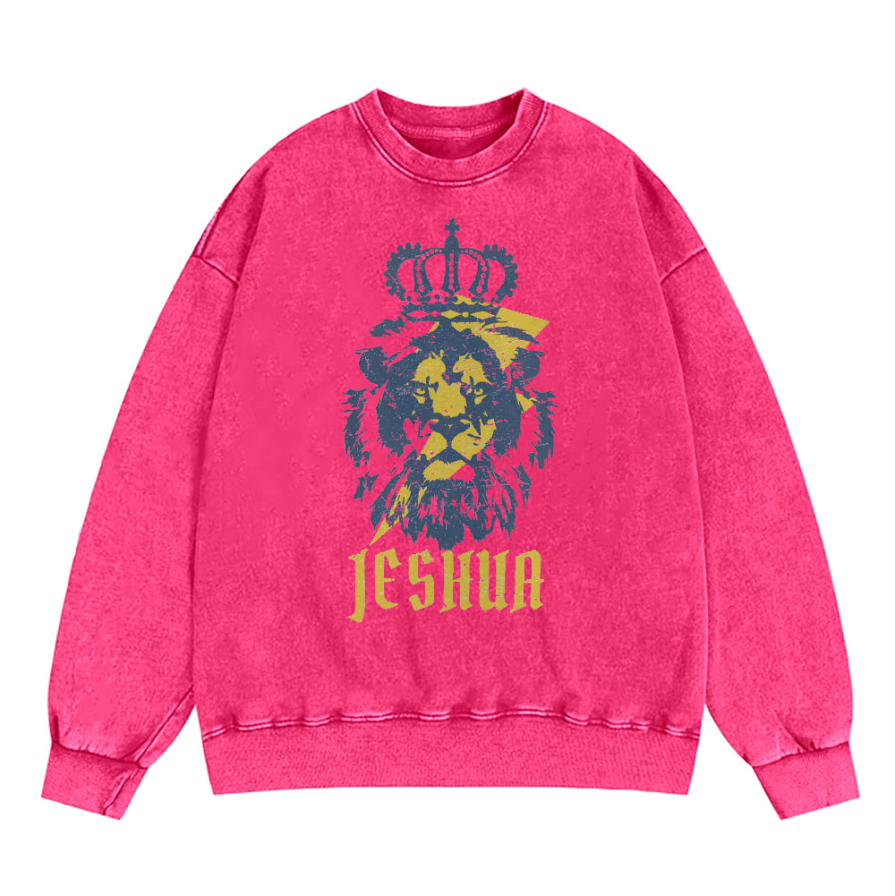 Yeshua Lion King Christian Washed Sweatshirt