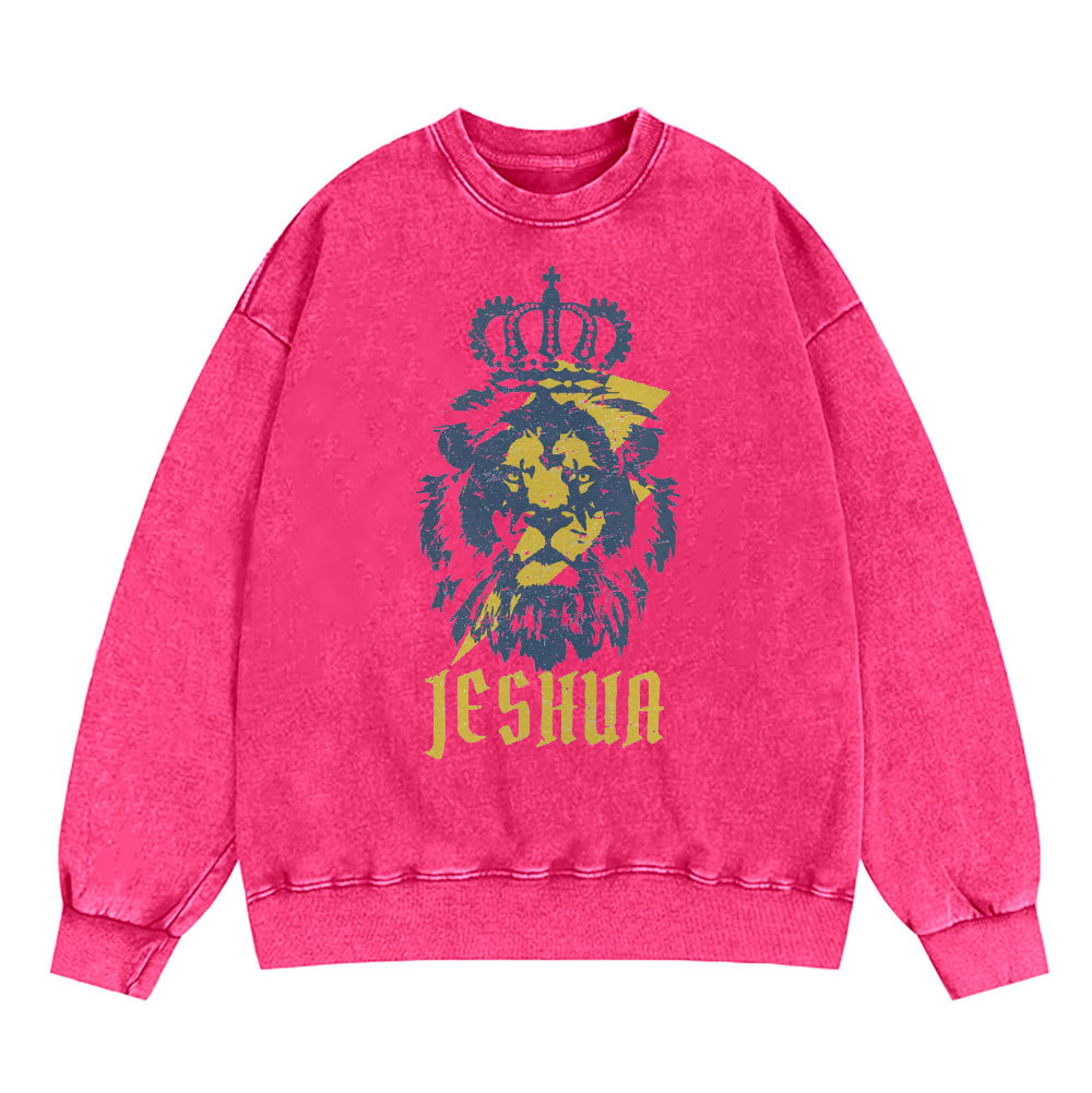 Yeshua Lion King Christian Washed Sweatshirt