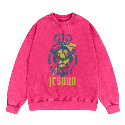 Yeshua Lion King Christian Washed Sweatshirt