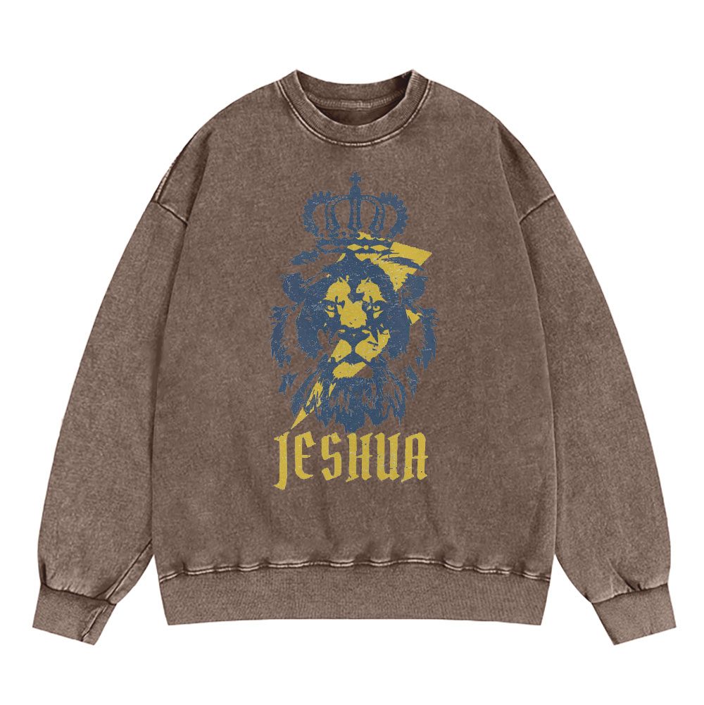 Yeshua Lion King Christian Washed Sweatshirt