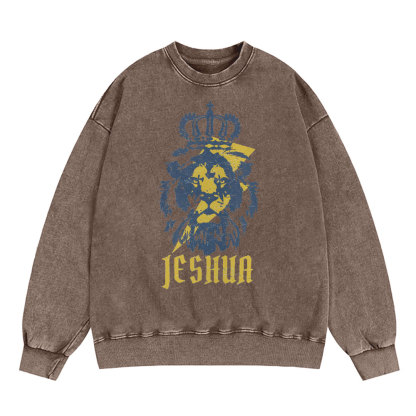 Yeshua Lion King Christian Washed Sweatshirt