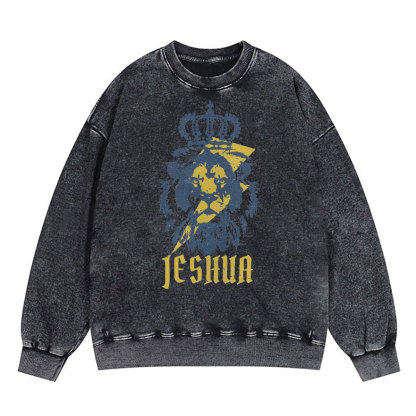 Yeshua Lion King Christian Washed Sweatshirt