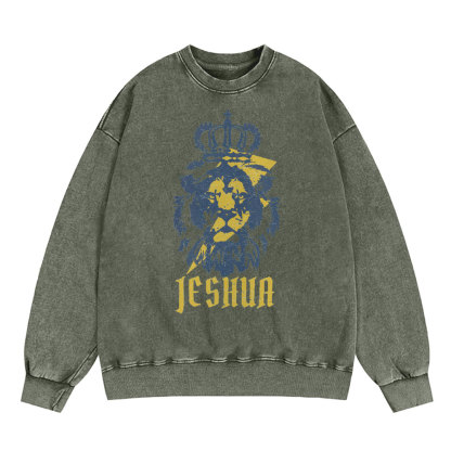 Yeshua Lion King Christian Washed Sweatshirt
