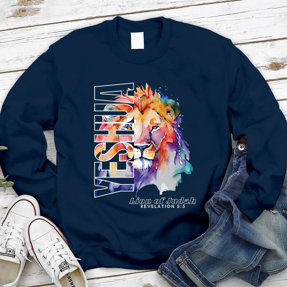 Yeshua Lion Of Judah Christian Sweatshirt