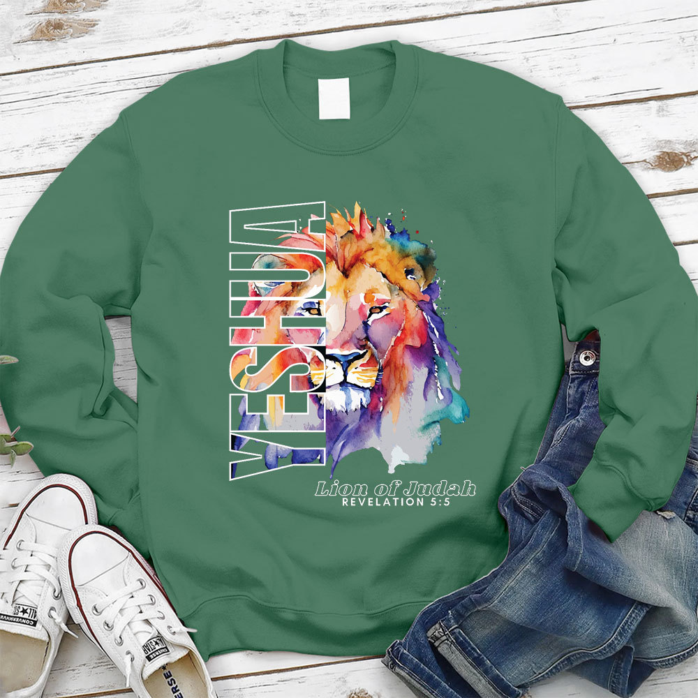 Yeshua Lion Of Judah Christian Sweatshirt