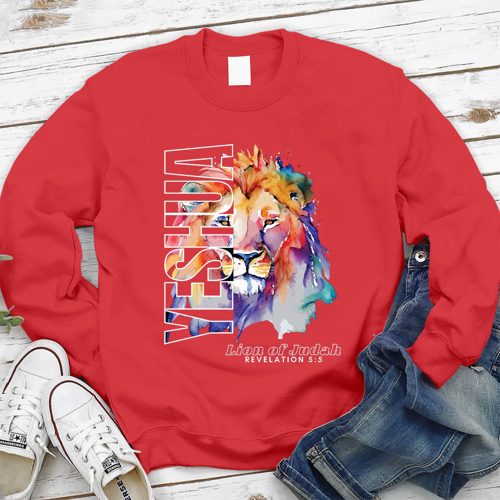 Yeshua Lion Of Judah Christian Sweatshirt