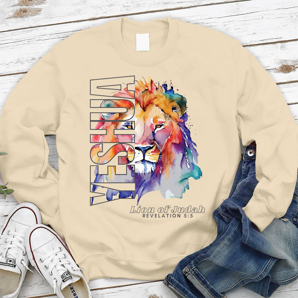 Yeshua Lion Of Judah Christian Sweatshirt