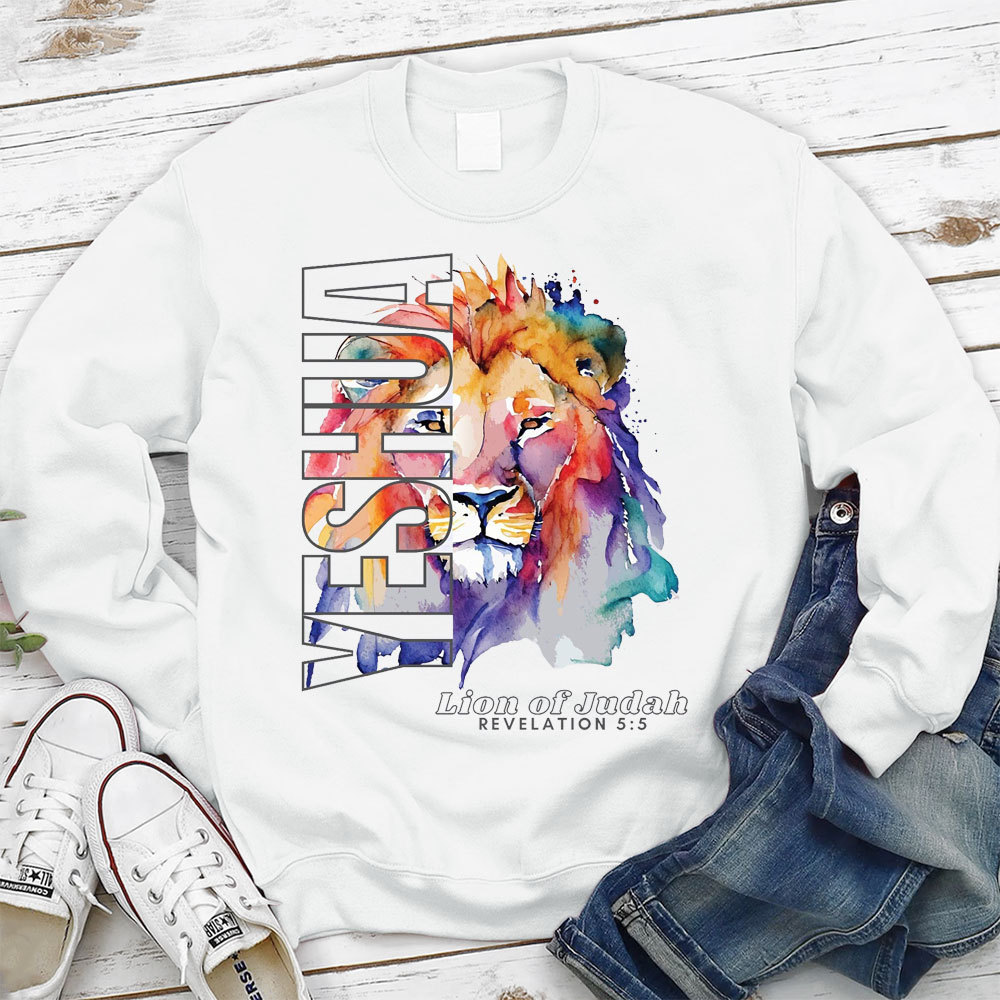 Yeshua Lion Of Judah Christian Sweatshirt