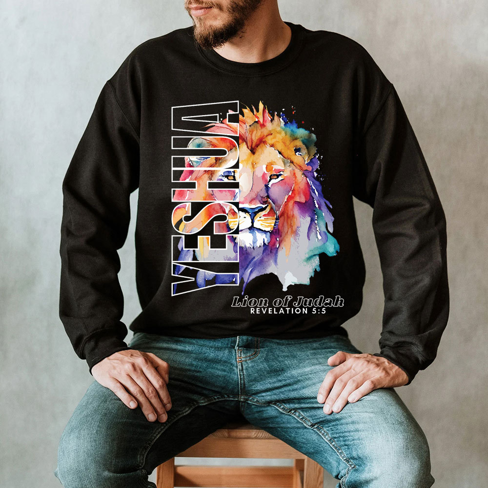 Yeshua Lion Of Judah Christian Sweatshirt