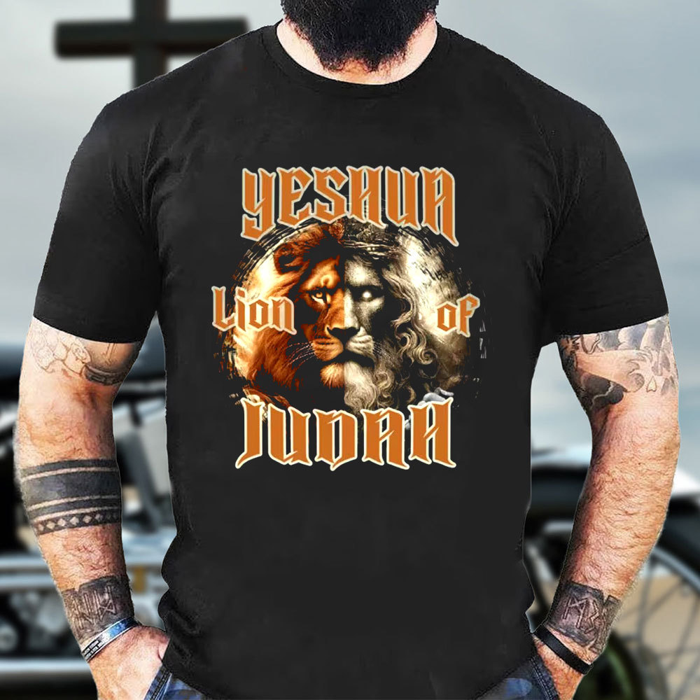 Yeshua Lion Of Judah Christian Washed T-Shirt