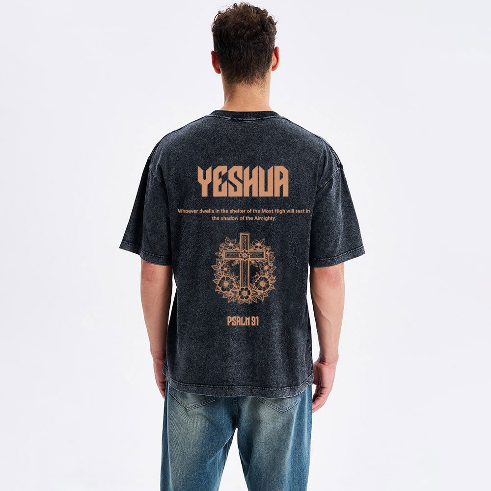 Yeshua The Almighty Chrsitian Washed T-Shirt
