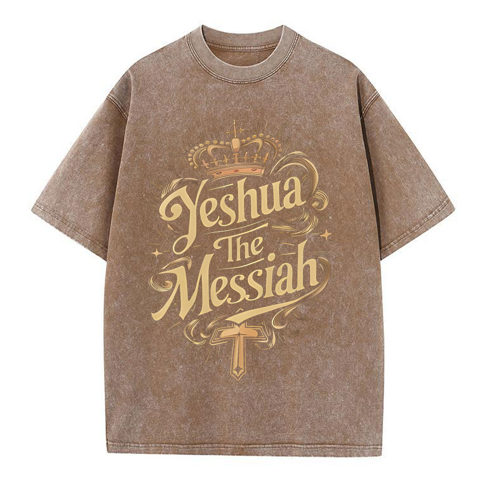 Yeshua The Messiah Christian Washed T-Shirt