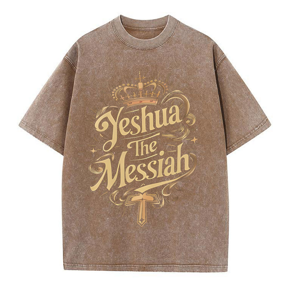 Yeshua The Messiah Christian Washed T-Shirt
