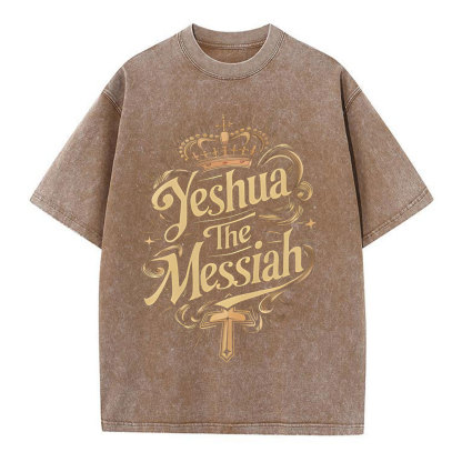 Yeshua The Messiah Christian Washed T-Shirt