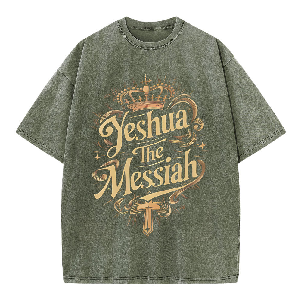 Yeshua The Messiah Christian Washed T-Shirt