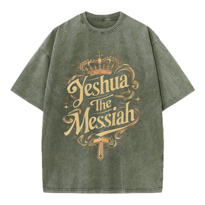 Yeshua The Messiah Christian Washed T-Shirt