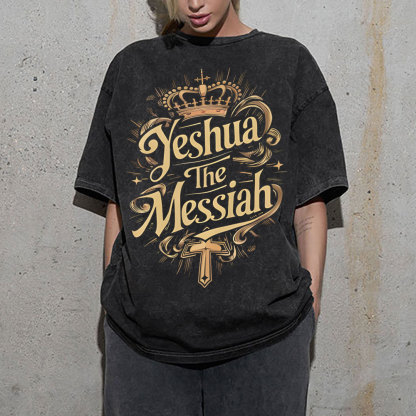 Yeshua The Messiah Christian Washed T-Shirt