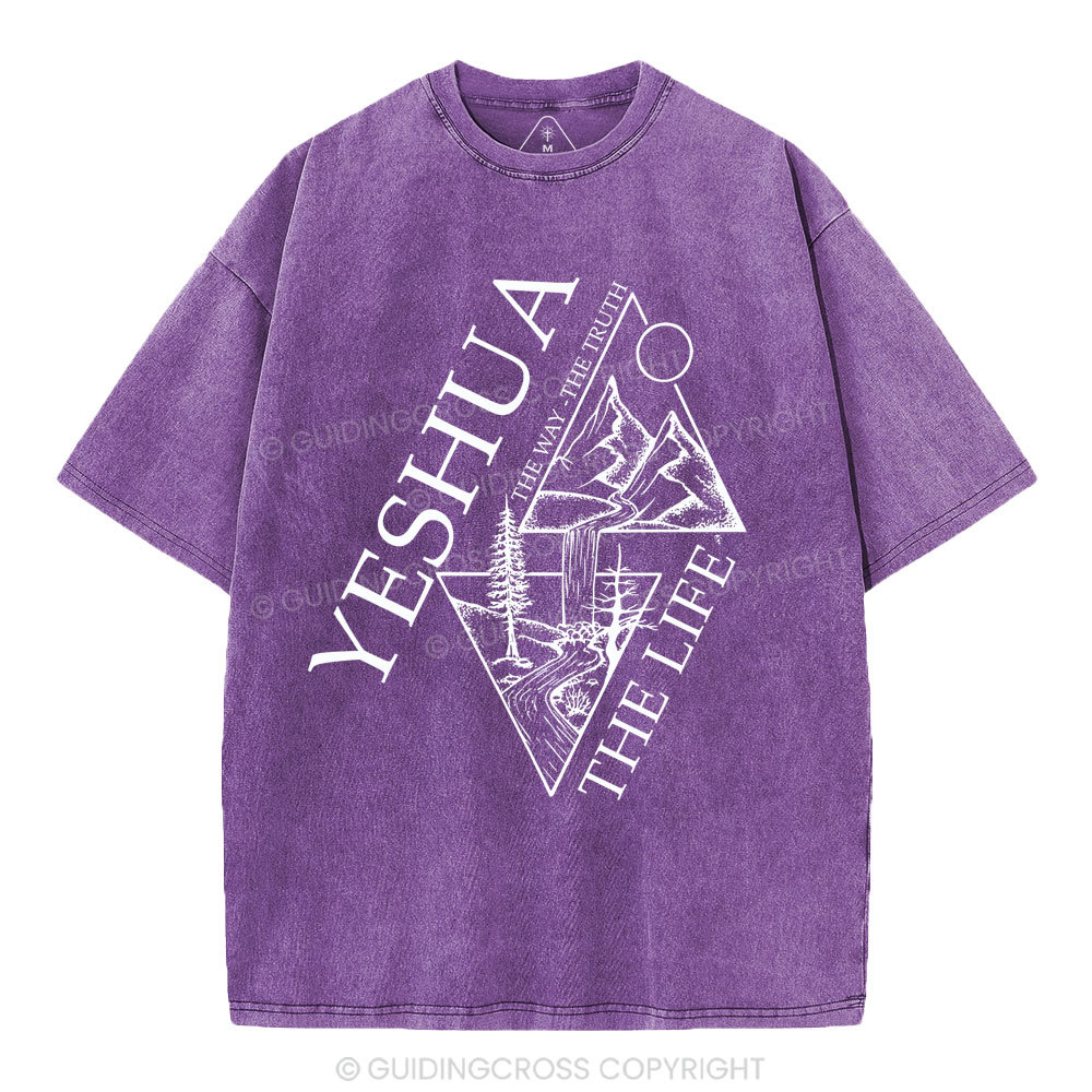 Yeshua The Way The Truth The Life Christian Washed T-Shirt