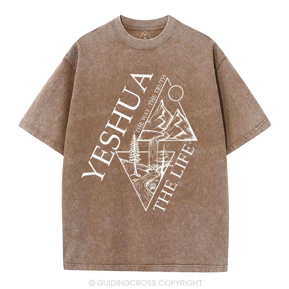 Yeshua The Way The Truth The Life Christian Washed T-Shirt