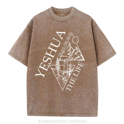 Yeshua The Way The Truth The Life Christian Washed T-Shirt