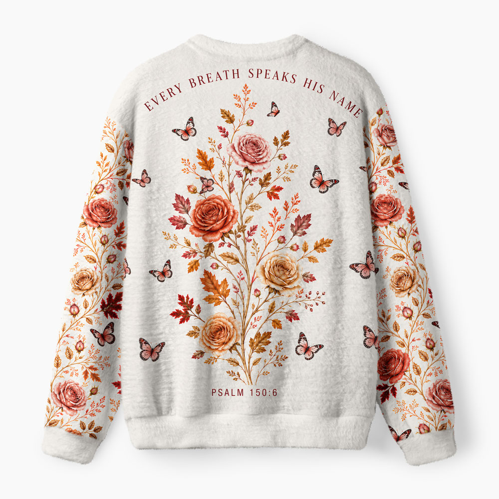 Yhwh Every Breath Speaks His Name Furry Christian Lightweight Sweater