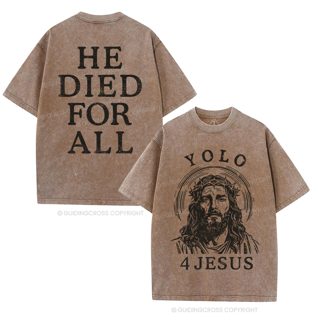 Yolo For Jesus Christian Washed T-Shirt