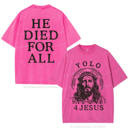 Yolo For Jesus Christian Washed T-Shirt