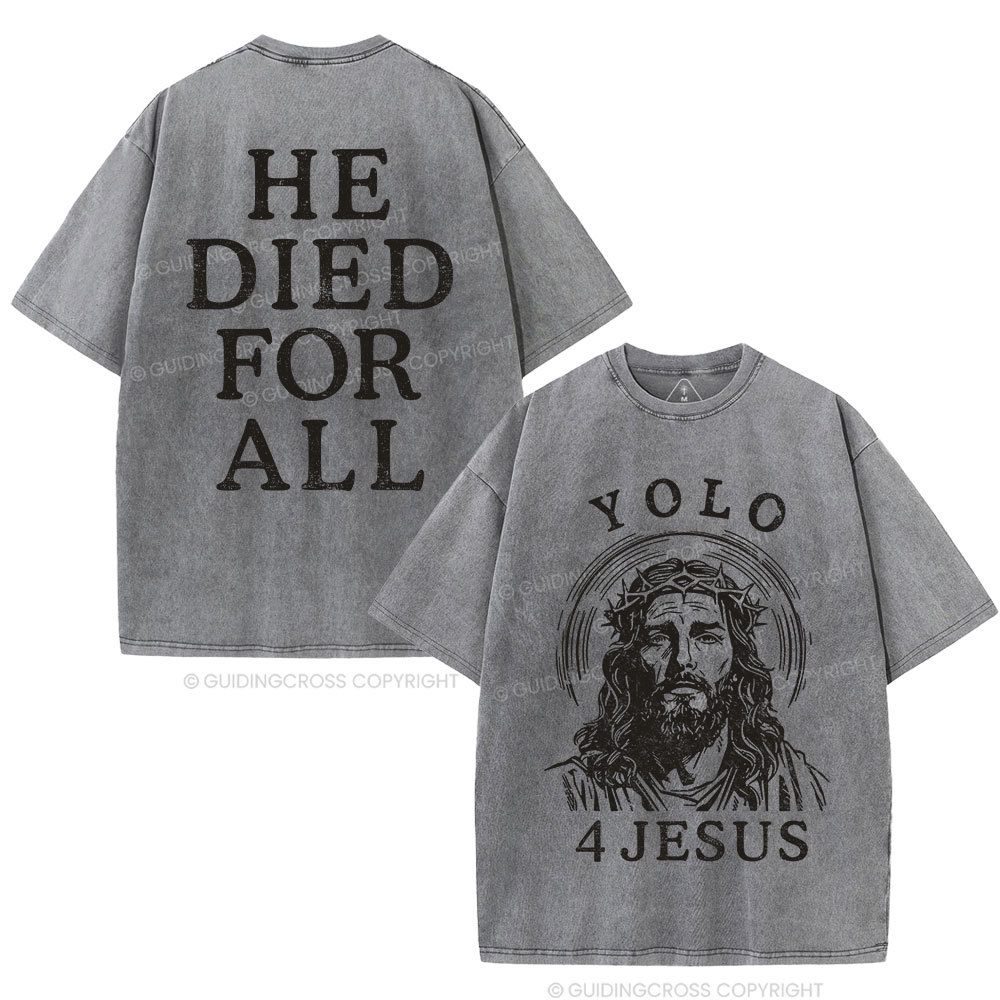 Yolo For Jesus Christian Washed T-Shirt